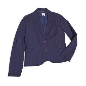 Lacoste Navy Blue Textured Button Up Monochromatic Cotton Blazer - Size Medium